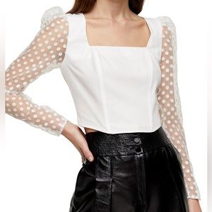 Topshop Organza Spot Corset Top